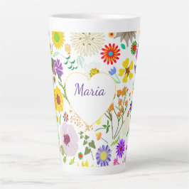 Caneca De Café Latte Harmonia floral em Springtime