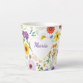 Caneca De Café Latte Harmonia floral em Springtime