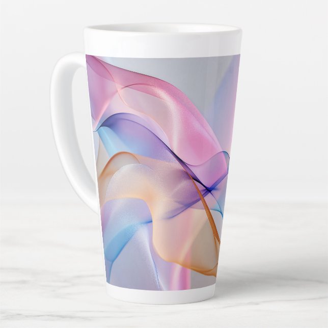 Caneca De Café Latte Harmonia Fluida em Movimento (Ângulo esquerdo)