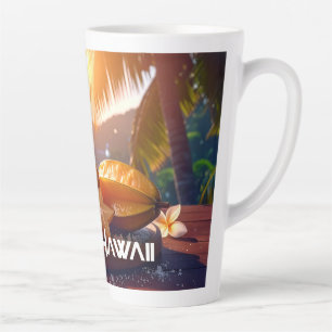 CANECA DE CAFÉ LATTE HAWAII - EU AMO O HAVAÍ