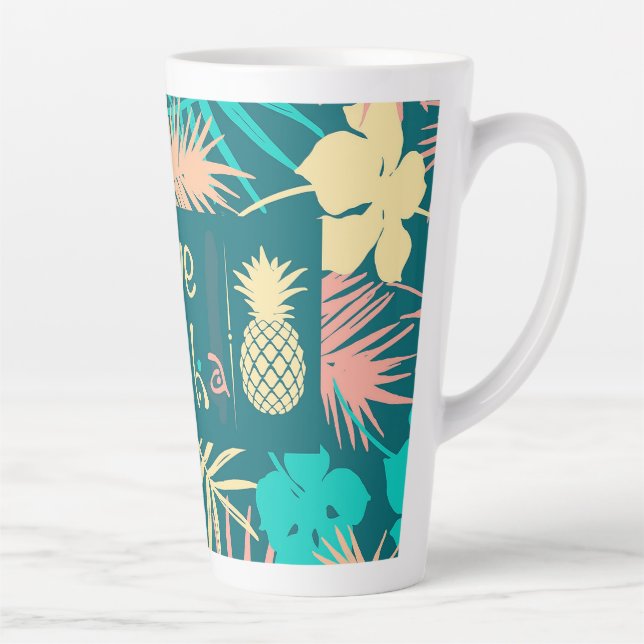 Caneca De Café Latte Hawaiian Live Aloha (Direita)
