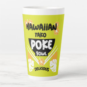 Caneca De Café Latte Hawaiian Poke Bowl Foodies