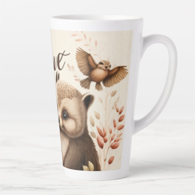 Caneca De Café Latte Hedgehogs apaixonados (Direita)