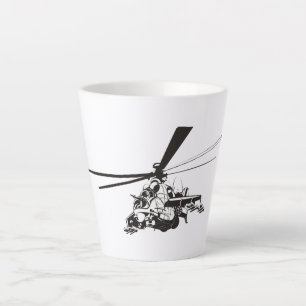 Caneca De Café Latte Helicóptero de desenho "Hind"