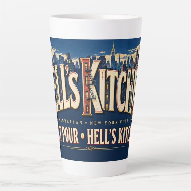 Caneca De Café Latte Hell's Kitchen Manhattan NYC (Frente)