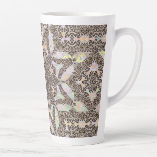 Caneca De Café Latte Henna Phoenix Original Art Mandala Cup Mug (Direita)
