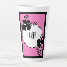 Caneca De Café Latte Hi There! – Bright Floral Hello Card