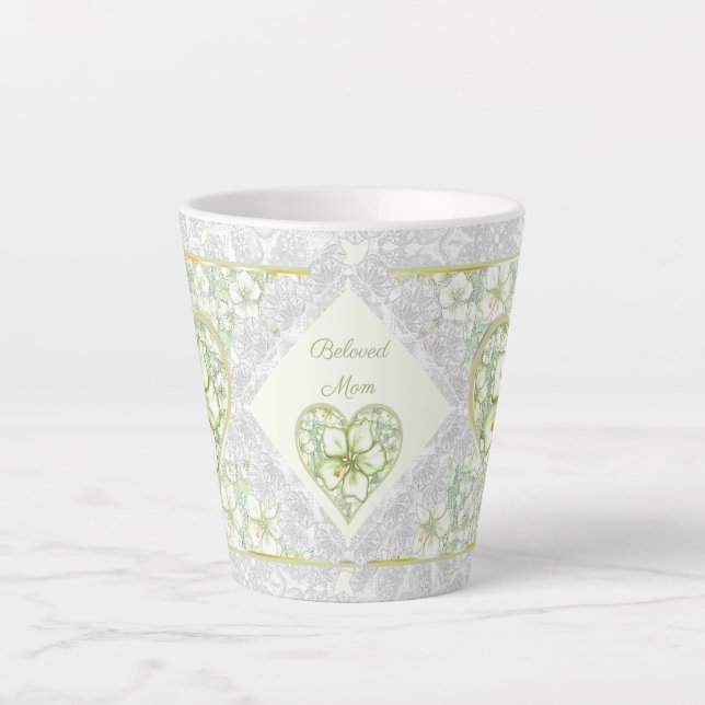 Caneca De Café Latte Hibiscus & lace WHITE (Frente)