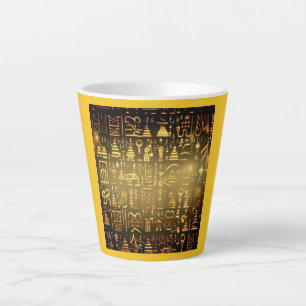 Caneca De Café Latte Hieroglifos Egípcios do Natal 2