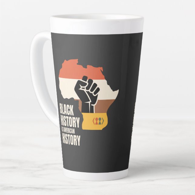 Caneca De Café Latte História Negra É Cultura Patrimônio História Ameri (Ângulo esquerdo)