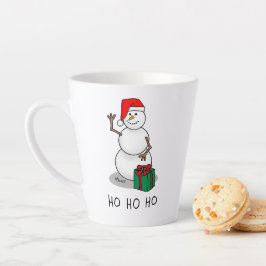 Caneca De Café Latte Ho Ho Feliz Papais noeis de Natal Bonito Snowman