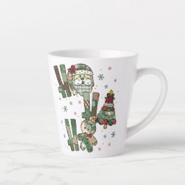 Caneca De Café Latte Ho Ho Ho Natal Remendo Festivo
