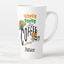 CANECA DE CAFÉ LATTE HOCUS POCUS CAFÉ TIME HALLOWEEN SKELETON WITCH
