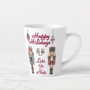 Caneca De Café Latte Holiday Nutcracker Deixa Loucos Ir Mais Tarde