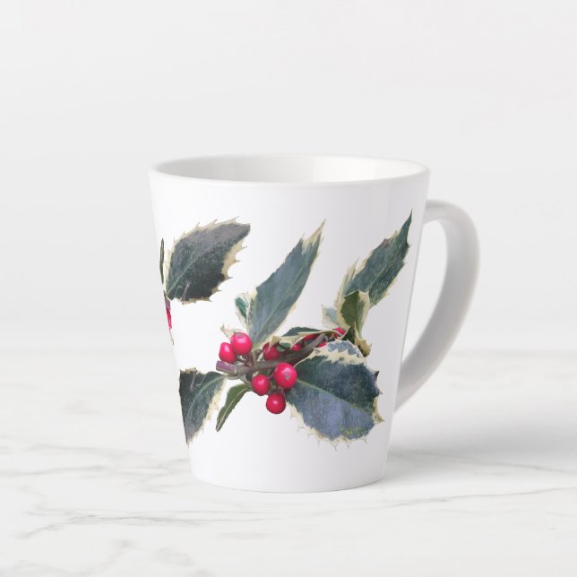 Caneca De Café Latte Holly Cust Europeu. Lã branca (Ângulo direito)