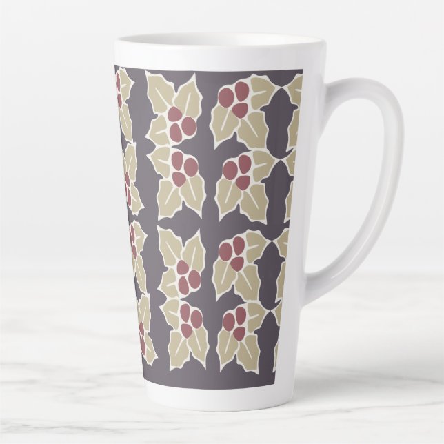 Caneca De Café Latte Holly Pattern (Direita)