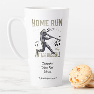 Caneca De Café Latte Home Page do Baseball Vintage Executar Personaliza