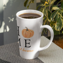 Caneca De Café Latte Home Sweet Home | Abóbora Laranja | Fall Season