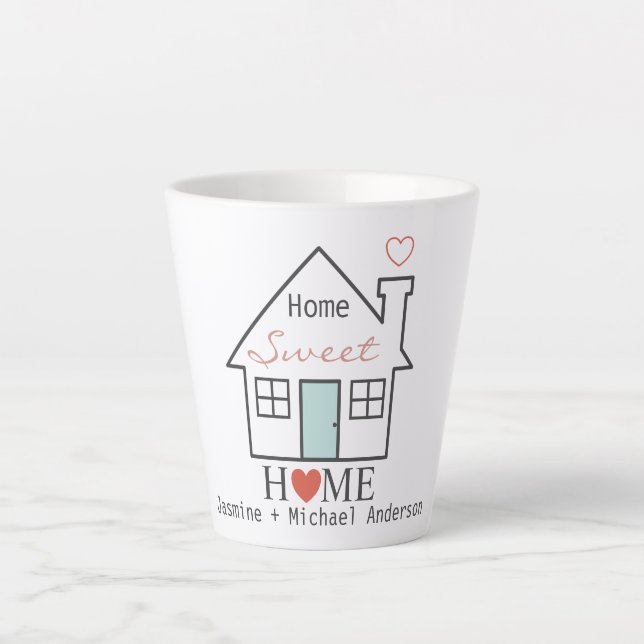 Caneca De Café Latte Home Sweet Home personalizado (Frente)
