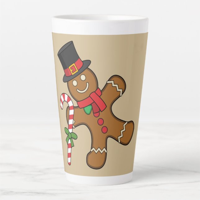 Caneca De Café Latte Homem de Pão Dançante (Frente)