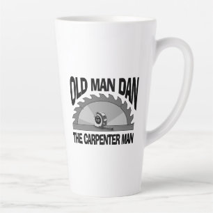 Caneca De Café Latte Homem Velho Dan Carpenter Man Lumber Builder Engra