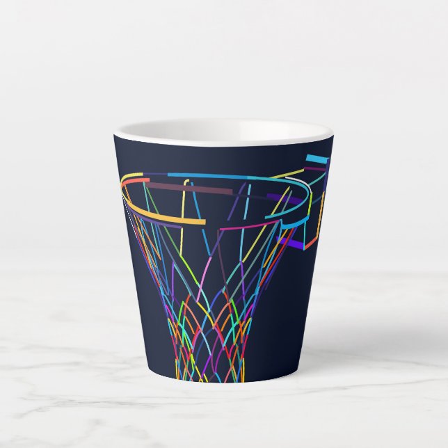 Caneca De Café Latte Hoop de basquete (Frente)