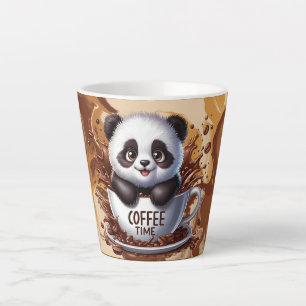 Caneca De Café Latte hora do café, panda fofo