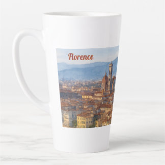 Caneca De Café Latte Horizonte de Florença em Aquarela