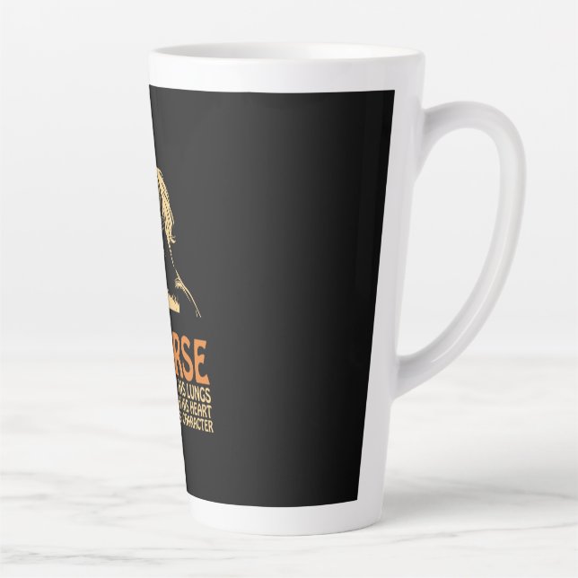 Caneca De Café Latte Horse Art A Horse Gallops (Direita)