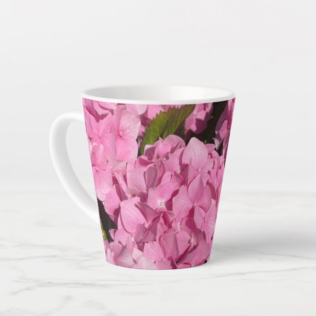 Caneca De Café Latte Hortênsia Rosa (Ângulo esquerdo)
