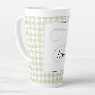 Caneca De Café Latte Houndstooth Tall Latte Mug com o seu nome - HAMbWG