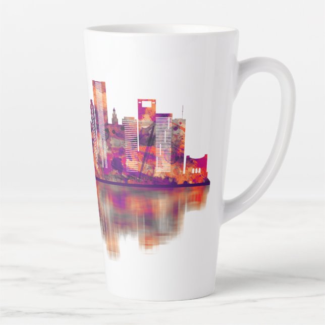 Caneca De Café Latte Houston Texas Skyline (Direita)