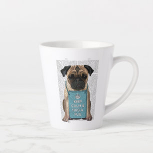 Caneca De Café Latte Hug a Pug