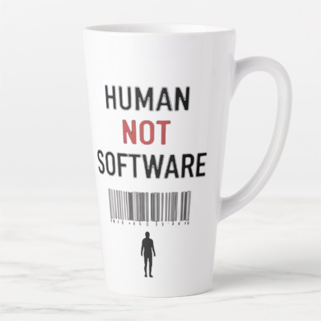 Caneca De Café Latte Human not software (Direita)
