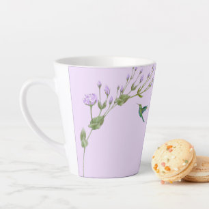 Caneca De Café Latte Hummingbird e Lisianthus