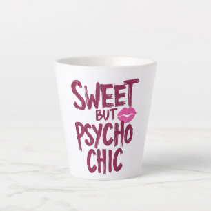 Caneca De Café Latte Humor de Garota Atrevida com Lábios Rosas
