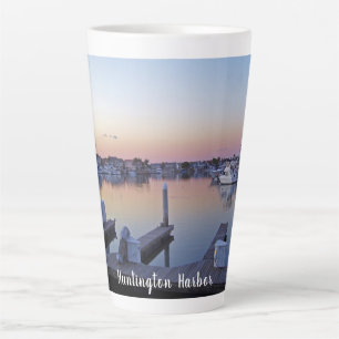 Caneca De Café Latte Huntington Harbor Sunset