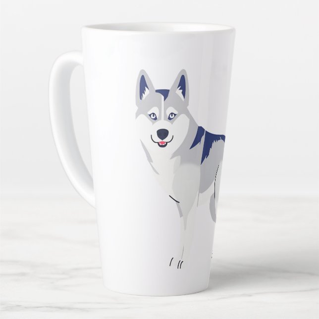 Caneca De Café Latte Husky (Ângulo esquerdo)
