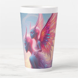 Caneca De Café Latte Hüterinnen des Himmels – Elara & Vireya