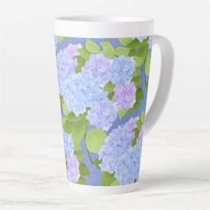 Caneca De Café Latte Hydrangea do jardim noturno