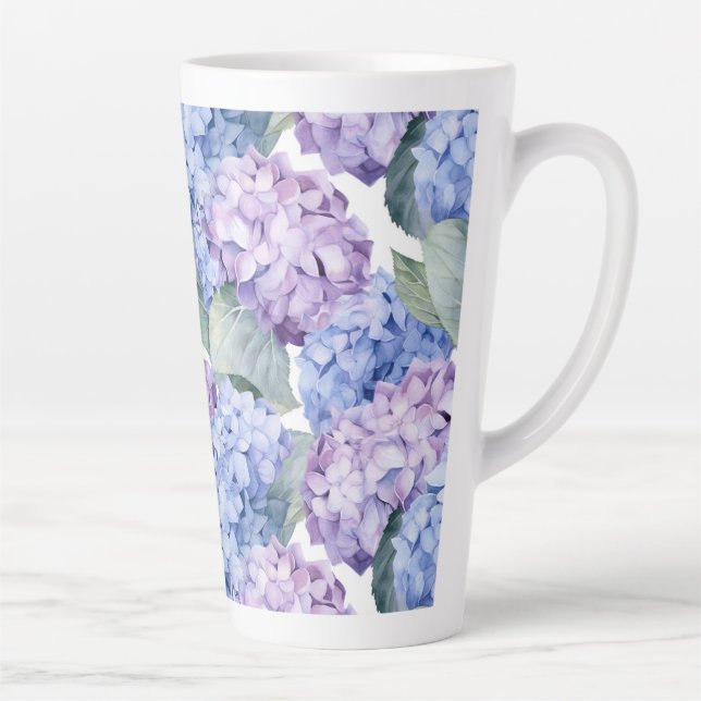 Caneca De Café Latte Hydrangeas (Direita)