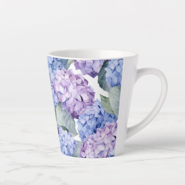 Caneca De Café Latte Hydrangeas (Direita)
