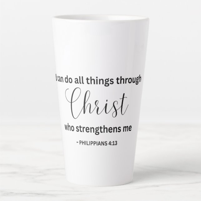 Caneca De Café Latte I Can Do All Things Through Christ - Tumbler (Frente)