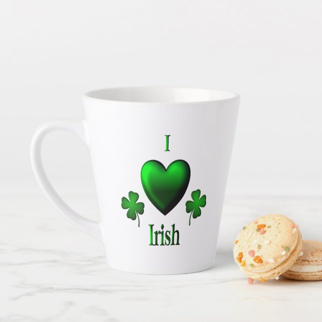 Caneca De Café Latte I Heart Irish (In Situ)