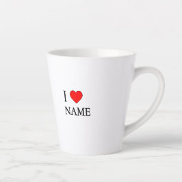 Caneca De Café Latte I heart name (customisable)