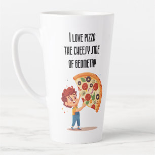Caneca De Café Latte "I Love Pizza: The Cheesy Side of Geometry" Engraç