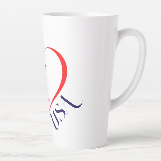 Caneca De Café Latte I Love USA (Direita)