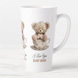 Caneca De Café Latte I Love You Beary Much In Cup Postcard