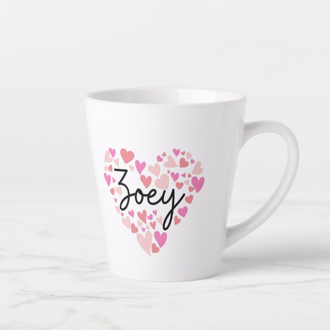 Caneca De Café Latte I love Zoey (Direita)