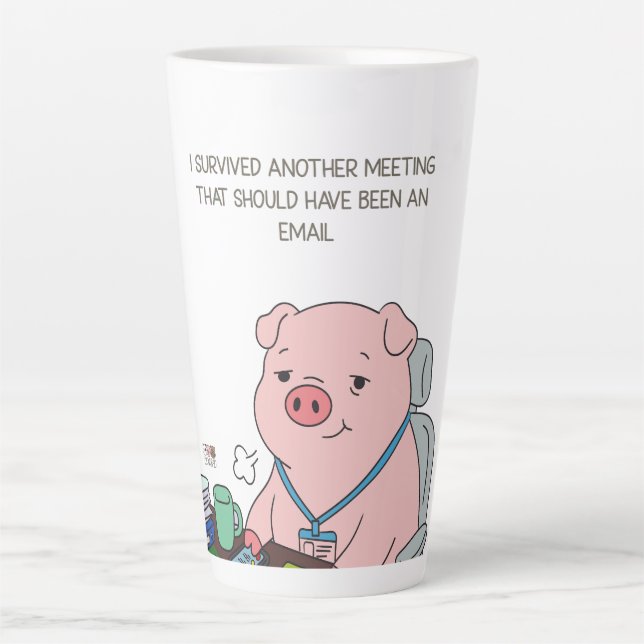 Caneca De Café Latte I Survived Another Meeting (Frente)